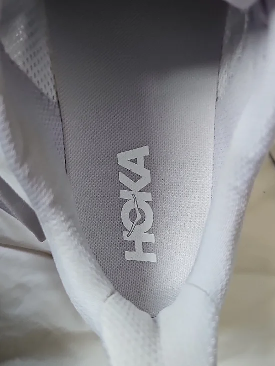 Hoka Light Gray and Gold Men's Athletic Running Shoes - Picture 7 of 7